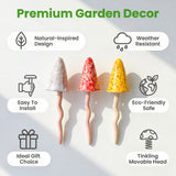 3 Pack Tinkling Toadstools Ceramic Mushrooms for Garden Decor
