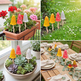 3 Pack Tinkling Toadstools Ceramic Mushrooms for Garden Decor