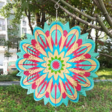3D Wind Spinner 3D Animation Wind Spinner Metal Wind Chimes Metal Art Geometric Pattern Hanging Wind Spinner