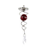 Rotating Wind Spinner Tail Stainless Steel Crystal Glass Ball Pendant 4.5 Inch Spiral Tail Wind Accessories