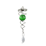 Rotating Wind Spinner Tail Stainless Steel Crystal Glass Ball Pendant 4.5 Inch Spiral Tail Wind Accessories