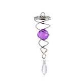 Rotating Wind Spinner Tail Stainless Steel Crystal Glass Ball Pendant 4.5 Inch Spiral Tail Wind Accessories