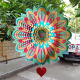 3D Wind Spinner 3D Animation Wind Spinner Metal Wind Chimes Metal Art Geometric Pattern Hanging Wind Spinner
