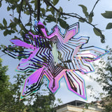 Stainless steel Christmas-themed snowflake wind turn wind bell