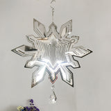 Stainless steel Christmas-themed snowflake wind turn wind bell