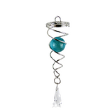 Rotating Wind Spinner Tail Stainless Steel Crystal Glass Ball Pendant 4.5 Inch Spiral Tail Wind Accessories