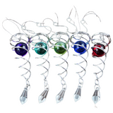 Rotating Wind Spinner Tail Stainless Steel Crystal Glass Ball Pendant 4.5 Inch Spiral Tail Wind Accessories
